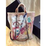 Chanel Large Graffiti Painted Canvas Tote Bag