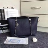 Chanel calfskin leather shopping tote