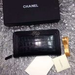 Chanel Croco zipper long wallet