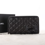 Chanel Quilting lamb skin leather card slots wallet