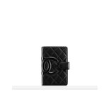 Chanel black lamb skin leather wallet