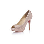 Christian Louboutin rhinestone peep toe platform pump