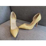 Christian Louboutin Discount Gold crystal pumps size 41