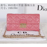 Dior leather metal chain clutch