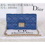 Dior leather metal chain clutch