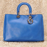 Dior Diorissimo Dark Blue Nappa Leather Handle Bag