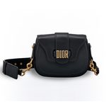 Dior D-FENCE SADDLE BAG IN BLACK CALFSKIN