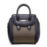 Alexander McQueen Heroine black  leather rivets handle bag