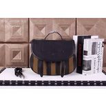 Fendi Stripe fabric leather flap cross-body bag