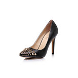 Gucci Black patent leather rivet point head pump