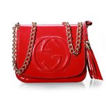 Gucci Red soft patent leather Soho Chain Shoulder Bag