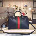 Gucci leather boston bag with shoulder strap