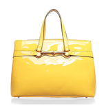 Gucci Yellow Real Pattern Leather Handle Bag