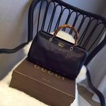 Gucci Leather Bamboo shopper