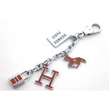 Hermes Nickel Metal Dark Brown Enamel Bag Charm