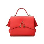 Hermes Red Leather Flap Handle Bag