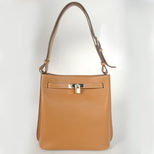 Hermes Sokelly 27cm Lychee Real Leather Silver