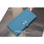 Hermes Bearn Wallet Goatskin Blue