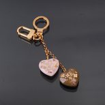 Louis Vuitton Golden LV and Monogram Flower Heart Charms Key Holder