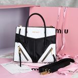 MIU MIU Black with white leather handle bag