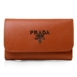 Prada Orange Leather Key Holder