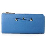 Prada Blue Saffiano Leather Bowknot Wallet