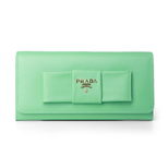 Prada Green Saffiano Leather Bow-tie Wallet