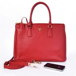 Prada Red Saffiano Leather Classic 33CM Medium Handbag