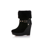 GIANMARCO LORENZI Suede Leather Wedge Pump Boot