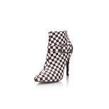 Coffee check Pointed head Boots