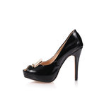 Louis Vuitton Black patent leather peep toe pump