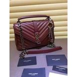 YSL V quilting leather chain strap flap bag