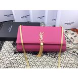 YSL Leather chain tassel flap bag