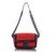 Red leather metal chain shoulder bag