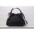 Black leather with house check fabric hobo shoulder bag