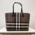 Medium Check Tote Dark Birch Brown