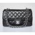 Chanel Black Lamb Skin Leather Quilting 2.55 Chain Bag (Nickel)