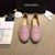 pink lambskin leather espadrilles loafers