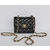 Chanel Black Lamb Skin Leather Double Turn Lock Chain Shoulder Bag