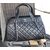 Black lamb skin leather top handle chain shoulder bag