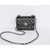 Black Lamb Skin Leather Turn Lock Chain Shoulder Bag