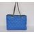 Blue Lamb Leather Quilting Tote Bag