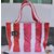 Chanel Red stripe cotton fabric tote