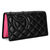 Chanel Black Lambskin Leather Double C Logo  Wallet