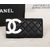 Chanel Black lamb skin leather long wallet