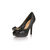 Dior Quilting black leather bow-tie peep toe platform pump