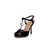 Black patent leather pump sandal