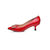 Red patent leather pointed head pump