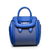 Heroine blue leather rivets handle bag