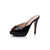 Black patent leather pump slipper